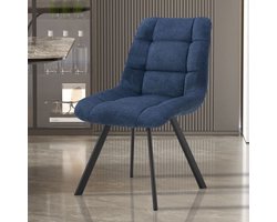Stoel Lizzy | 52 x 62 x 89 cm | Blauw - Set van 2