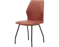 Stoel Louise Brique - Kunstleer - Set van 4 - Zithoogte 47.5 cm - Zitdiepte 45 cm