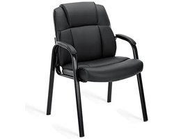 Stoel - Loungestoel - Lederen Stoel - Vergaderstoel - Comfortabel - Zwart - Hoogwaardig PU-leer - 60x92x67cm
