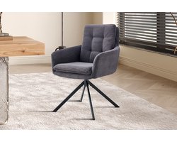 Stoel Luna | 61 x 67 x 92 cm | donkergrijs - Set van 2