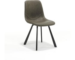 Stoel Maud Taupe - Kunstleer - Set van 4 - Zithoogte 47 cm - Zitdiepte 43.5 cm