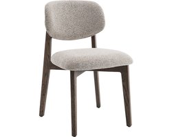 Stoel Mavro Zand - Stof - Set van 2 - Zithoogte 51 cm - Zitdiepte 48 cm