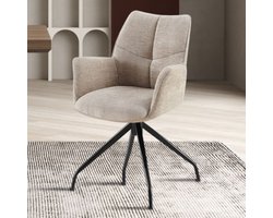 Stoel Moral | 63 x 62 x 86 cm | Zandkleur - Set van 2