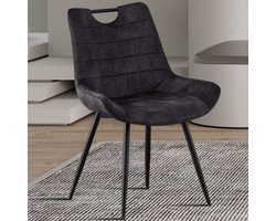 Stoel Nina | 56 x 62,5 x 84 cm | Antraciet - Set van 2