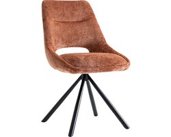 Stoel Noortje Roest - Metaal - Stof - Set van 2 - Zithoogte 50.5 cm - Zitdiepte 44 cm