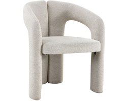 Stoel Norvo Ecru - Stof - Set van 2 - Zithoogte 42 cm - Zitdiepte 46 cm