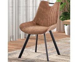 Stoel 'Pablo' Micro fiber PU Donkerbruin - Per stuk - Rousseau