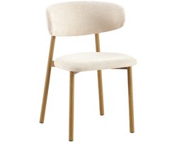 Stoel Raxon Beige - Stof - Set van 2 - Zithoogte 48 cm - Zitdiepte 45 cm