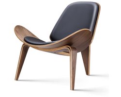 Stoel - Relax stoel - Nordic design - Walnoot kleur - Massief hout - Voor binnen - 36,2x29,5cm