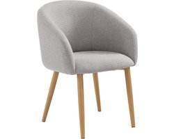 Stoel Romy Taupe - Polyester - Zithoogte 50 cm - Zitdiepte 45 cm - Met armleuning