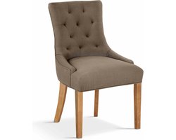 Stoel S Sevilla Taupe - Polyester - Set van 2 - Zithoogte 50 cm - Zitdiepte 46 cm