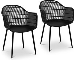 Stoel - set van 2 - tot 150 kg - zitting 45 x 44 cm - zwart - Fromm & Starck