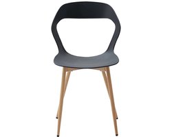 Stoel - Stoelen Eetkamerstoelen - Set van 4 Stoelen - Holle Eetkamerstoelen - Modern & Eenvoudig - Huishoudelijke Kruk met Rugleuning - Scandinavische Onderhandelingsstoel - Plastic Stoel - Rugleuning hoogte <125mm/12.cm - Zwart