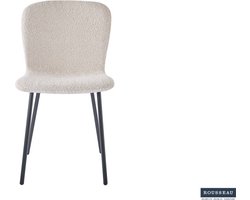 Stoel Susan Bouclé Zand | Metalen Poten en Stoffering | 77x45x52 cm - Set van 2