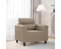 Stoel taupe 60 cm microvezelweefsel duurzaam metalen frame comfortabele bekleding modern design stabiel meubelstuk voor woonkamer ontspanning lezen televisie kijken