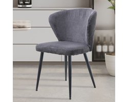 Stoel Tornado | 54 x 55 x 79 cm | Donkergrijs - Set van 2