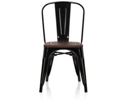 Stoel VANTAGGIO COMFORT W metallic zwart / zitting van echt hout hjh OFFICE