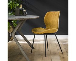 Stoel Velvet Goud Rond Buis Onderstel - Giga Meubel - Set van 2