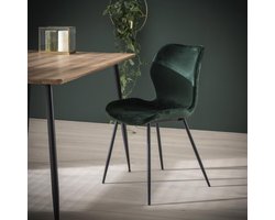 Stoel Velvet Groen Ronde Buis Onderstel - Giga Meubel - Set van 4