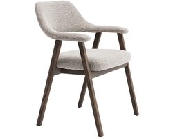 Stoel Vento Beige - Stof - Set van 2 - Zithoogte 50 cm - Zitdiepte 46 cm - Met armleuning