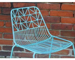 Stoel - vintage turquoise - metaal