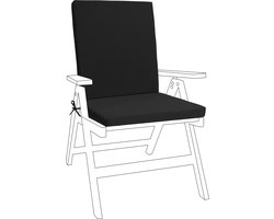 Stoel Zitkussen voor Tuin - Hoge Rug Tuinkussen - Zitkussen Ergonomisch - Tuinstoelkussens met Lint - Buiten Tuin Stoelkussen - Zitkussens 44cm x 100cm