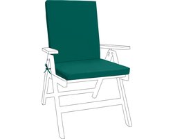 Stoel Zitkussen voor Tuin - Hoge Rug Tuinkussen - Zitkussen Ergonomisch - Tuinstoelkussens met Lint - Buiten Tuin Stoelkussen - Zitkussens 44cm x 100cm