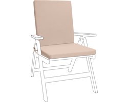 Stoel Zitkussen voor Tuin - Hoge Rug Tuinkussen - Zitkussen Ergonomisch - Tuinstoelkussens met Lint - Buiten Tuin Stoelkussen - Zitkussens 44cm x 100cm
