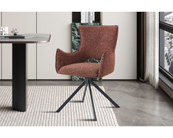 Stoel/Armstoel Billy stof harper rood Draaibaar - H 88 x B 57.5 x D 60 cm