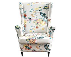 Stoelbekleding voor Oorfauteuil - Stretch Stoelhoes Set van 2 - Zachte Jacquard-Stof