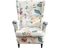 Stoelbekleding voor Oorfauteuil - Stretch Stoelhoes Set van 2 - Zachte Jacquard-Stof