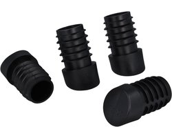 Stoeldoppen Schuin - Lamellenpluggen Rond - Vloer Beschermen - Voor Stalen Buisstoelen - 25 mm Buis - Zwart