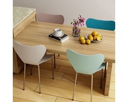 Stoelen – Eetkamerstoelen – Bureaustoelen – Kuipstoelen – Stapelbaar – Ruimtebesparend – Gemaakt Van Duurzaam Kunststof – Set Van 4 In Vier Kleuren (Wit, Blauw, Roze, Groen)