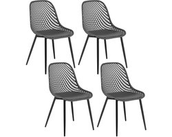 Stoelen - Eetkamerstoelen - Set van 4 - Donkergrijs - Modern Design - Scandinavian - Scandinavisch Design