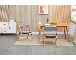 Stoelen - Eetkamerstoelen - Set van twee klapstoelen - Gevoerd - Stapelbaar - Met afneembare stoelhoezen - Opklapbare reservestoel - Geschikt voor gasten, keuken, kantoor, bruiloften, picknicks, enz. - Grijs