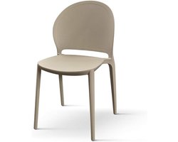 Stoelen Set - Eetkamerstoelen - Binnen en buiten - Stapelbaar en gemonteerd - 4 stuks - Taupe
