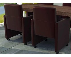 Stoelen Set - Eetkamerstoelen - Comfortabel Zitten - Met Wielen - 44x57x103cm - Bruin
