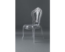 Stoelen Set - Transparante Stoelen - Eetkamer Inrichten - Barok Design - 54x51x98 cm - Transparant