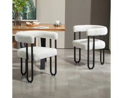 Stoelen van twee, Chenille Dining stoel set met ronde rugleuningontwerp, comfortabele keukenstoelen, comfortabele moderne eetkamers voor eetkamer woonkamer slaapkamer