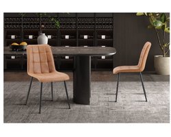 Stoelen - Vintage stoel - PU-leer – Cognac