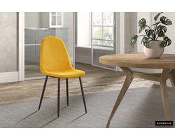 Stoelen - Zaza Home - Velours - Geel