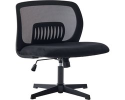 Stoelen zonder armleuningen, leesfauteuils met brede kussens, woonstoelen om in kleermakerszit te zitten, wipfunctie, hoogteverstelbaar, 360° draaibaar- Zwart +velevt