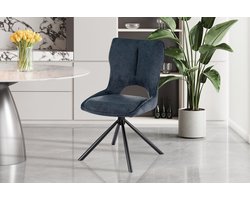 Stoelen/Draaibaar stoel 'Mori' in stof share blauw - Set van 2 - Modern