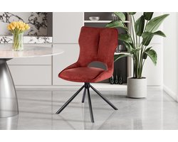 Stoelen/Draaibaar stoel 'Mori' in stof share Rood - Set van 2 - Modern
