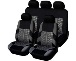 Stoelhoes Auto - Autostoel hoes - Universele Autostoelhoezen Set - 9 Delig - Geschikt voor de meeste modellen  - Zwart/Grijs
