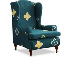 Stoelhoes Oorfauteuil - Fauteuilhoes Beschermhoes - Meubels Beschermen - Rekbaar Materiaal - 70-100 cm - Geel