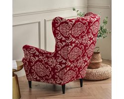 Stoelhoes voor oorfauteuil, 2-delige set, rekbare hoes van wasbaar elastaan, meubelbeschermer voor oorfauteuil in woonkamer, slaapkamer of hotel (barokstijl)