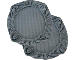 Stoelhoezen - 2 stuks - Stoelhoezen Stretch - Antislip Stoelbekleding - Polyester - Bureaustoelhoes - Afneembare stoelhoes - Geschikt voor bureaustoelen, draaistoelen en fauteuils - Universeel - 38-48cm - Grijs