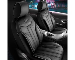 Stoelhoezen Autostoelhoes Miami – Miami grijs – skai leer – luxe autostoelhoezen – perfecte pasvorm – duurzame bescherming – set voor 2 losse stoelen