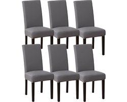 Stoelhoezen - Eetkamerstoel Hoes - 6 Stuks - Grijs - Bescherm stijlvol je stoelen - Eetkamerstoel Hoes Stretch
